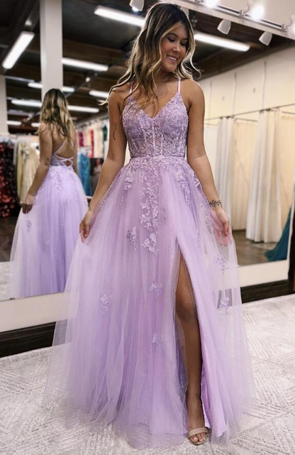 2023 Lilac Sexy Prom Dresses Long, Formal Dress, Graduation School Party Gown nv1016