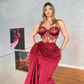 Charming Sweetheart Sleveless Mermaid Prom Dress with Floral Appliques nv967