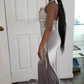 Halter Shiny Crystal Sliver Prom Dresses nv362