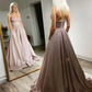 Beautiful A-Line Spaghetti Straps Long Sequin Shiny Prom Dresses Party Gowns nv207