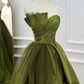 Green Long Prom Dresses, Green Satin Formal Long Evening Dress nv545