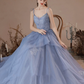 Blue V-Neck Tulle Lace Long Prom Dress, Lovely Spaghetti Straps Evening Dress nv429