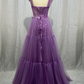 Stunning Lavender Tulle Ruffled Gown, Long Tulle Prom Dress, Tutu Maxi Dress, Bridesmaid Dress, Ball Gown, Corset tulle dress  nv213