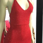 Mermaid V-neck Halter Floor Length Ruffle Hem Paillette Prom Dress  nv166