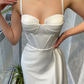 ELEGANT IVORY SWEETHEART MERMAID PROM DRESS WITH HIGH SPLIT  nv373