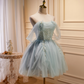 Cute Tulle Short A-Line Prom Dress with Beading nv557