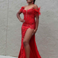 Light Blue Appliques Long Prom Dress with Detachable Feathered Shoulder nv469