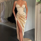 Sexy V-neck High-split Mermaid Ruched Long Prom Dress nv138