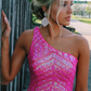 Dark Red One Shoulder Sequined Mermaid Prom Dress nv223