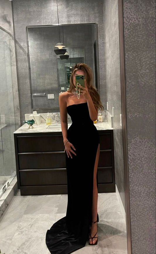 MERMAID BLACK PROM DRESS LONG EVENING DRESS nv88