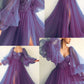 Purple Elegant Tulle Long Formal Prom Dress Evening Gown Party Dress nv104