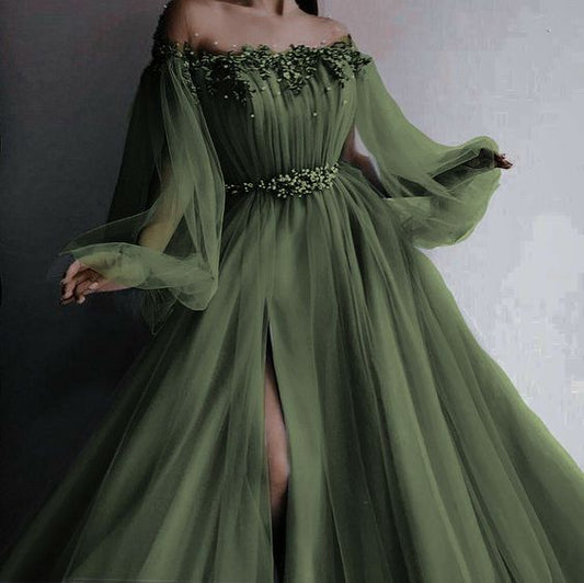Green New Fashion Evening Dress Prom Gown nv75