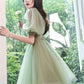 Green Tulle Short Green Tulle Homecoming Dress short prom dress nv79