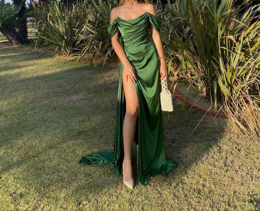 Green Long Formal Dress prom dress evening dress nv72